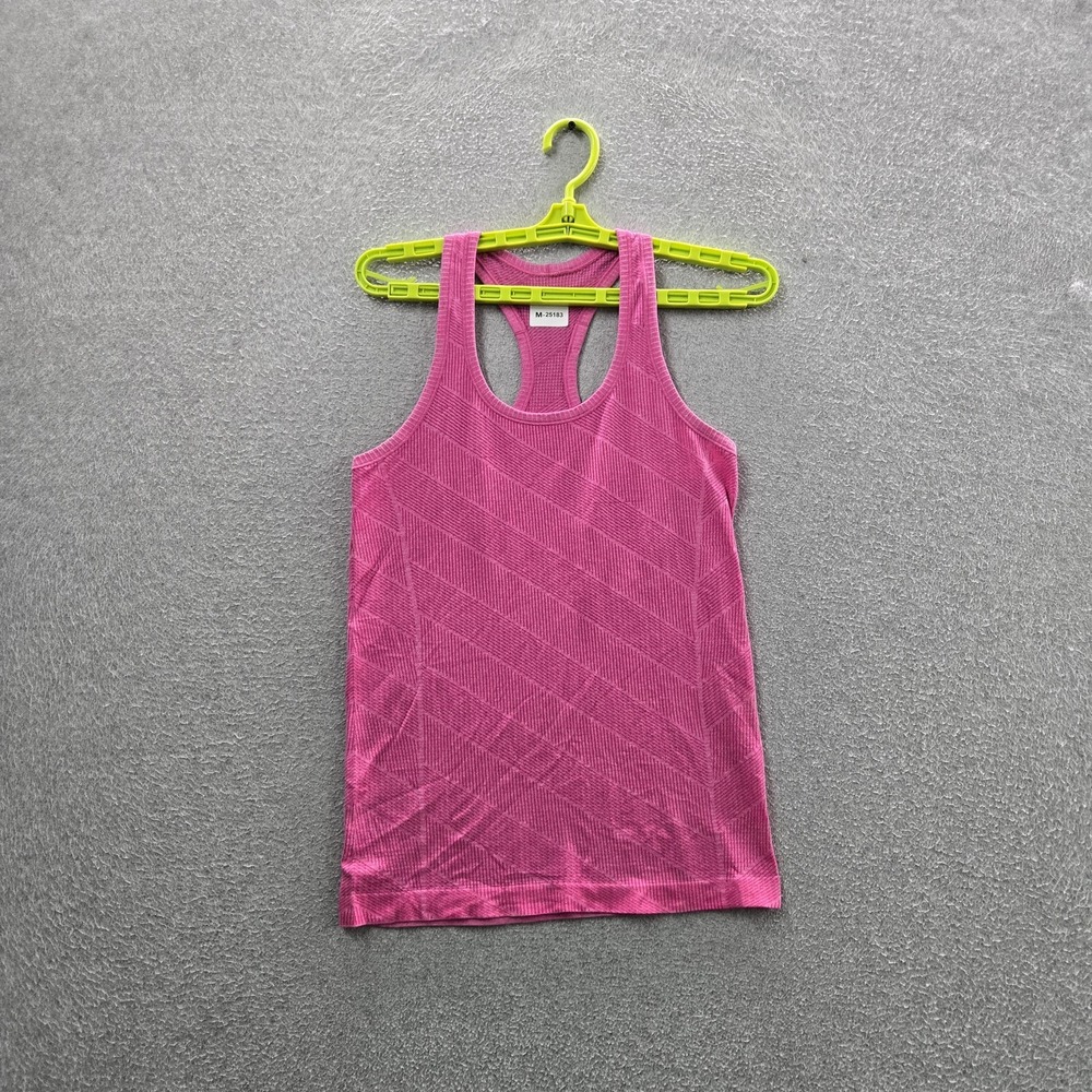 Lululemon Athletica Women Tank‎ Top 6 Pink Geometric Activewear Scoop Neck